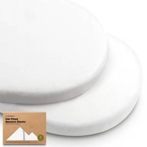 lot 940 image: 2-Pack Baby Bassinet Sheets Girl, Boy - 33x17 Viscose Derived from Bamboo Bedside Mattress Fitted Bassinet Sheets, Compatible with Halo Bassinest Swivel Sleeper, Baby Delight, Graco(Soft White) - Retail $13