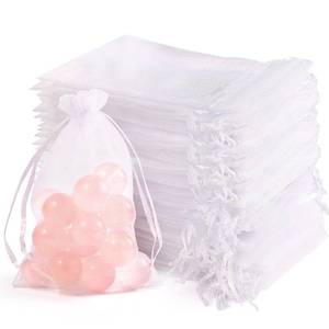 lot 943 image: 100pcs Organza Bags for Small Gift 4x6 Inch, Premium Mesh Bags Drawstring Candy Jewelry Packaging Sachet Bags, Easter Day Wedding Party Favors Small Gift Bag Durable & Scent-Free for Small Business - Retail $6