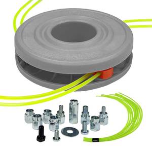 lot 952 image: Universal Weed Eater Head, H011 Easy Load String Trimmer Head Replacement Weed Wacker Head Fits Most Standard Models of Gas and Electric Weed Trimmer, Includes 15 pcs 1FT-0.095 Trimmer Line, Grey - Retail $22