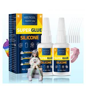 lot 970 image: ONE PACK NOT TWO Meuvcol Silicone Glue 100g - Fast-Bonding & Waterproof Silicone Adhesive for Silicon Rubber, Model, Toys, TPU, TPR, TPE - Clear Liquid Silicone Adhesive for Crafts,Applicator Nozzles - Retail $10