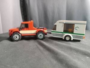 lot 6301 image: LEGO City Red Pickup Truck with White Camper Trailer 2-Piece Set