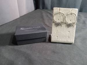 lot 6314 image: Inspiranza Designs Pair of Hoop Earrings with Grape Vine Charms