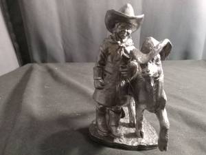 lot 6329 image: Micheal Ricker Cowgirl with Ram Goat Sheep