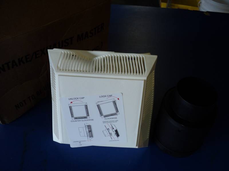 lot 4029 image: Mid-America Intake Exhaust Vent 001 White, vent is warped, pictured