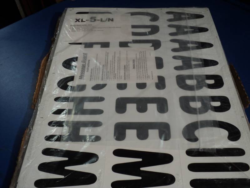 lot 4532 image: Message Board Letters, Black, letters are 6 tall, message board not included