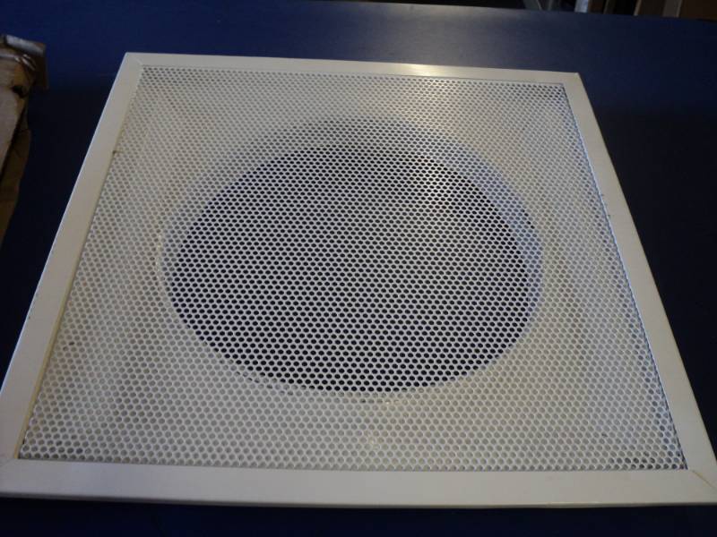 lot 4559 image: Krueger Vent Cover 21 x 21 w 14 diameter duct opening, damaged, dented see photos
