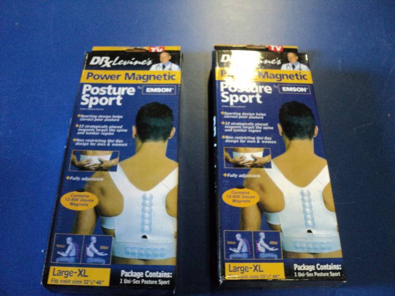 lot 4571 image: (2) packages Dr. Levines Power Magnetic Posture Sport size Large-XL