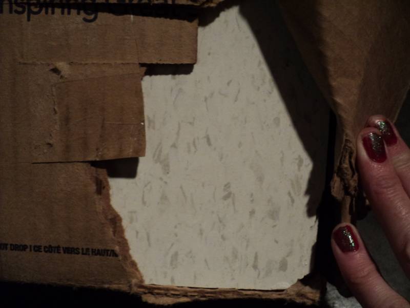 lot 4584 image: (1) box Armstrong Flooring Commercial Tile, 51899031 A079A, Imperial Texture white with gray fleck, 12 x 12, 45 pieces, 45 square foot, some tiles have damaged corners