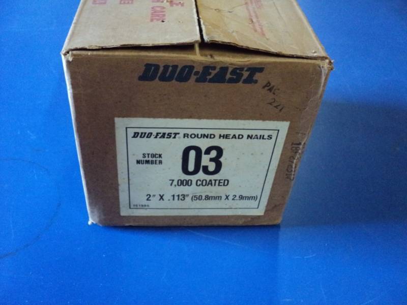 lot 4635 image: (1) box Duo-Fast Round Head Nails 03, 7,000 coated nails, 2 x 0.113