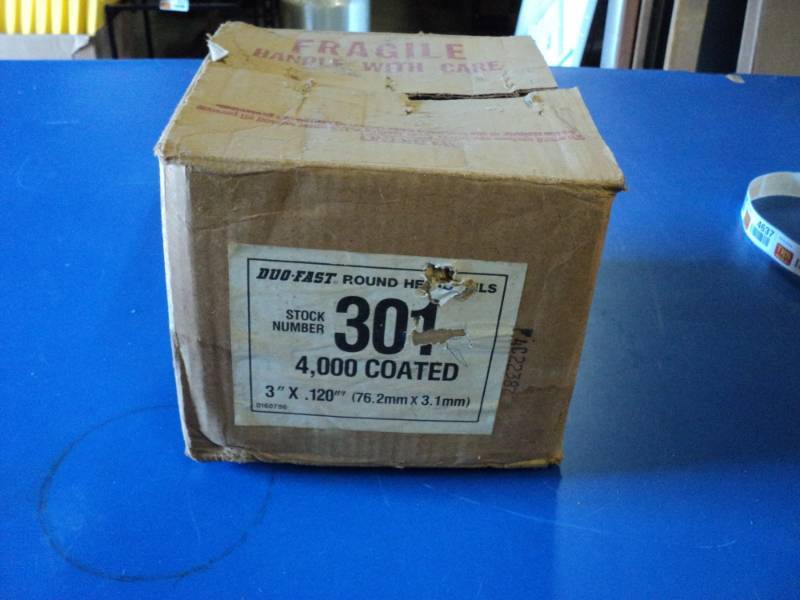 lot 4636 image: (1) box Duo-Fast Round Head Nails 301, 4,000 coated nails, 3 x 0.120