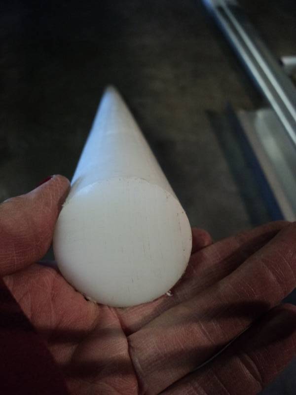 lot 4678 image: (1) piece of plastic round stock, 60 x 1-12OD, white