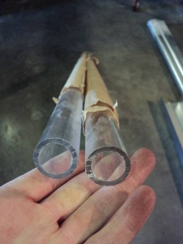 lot 4685 image: (2) ct lot plastic tube stock, clear, 72-12 x 34 ID