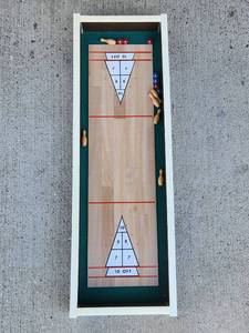 lot 93 image: C.G. Wood Company Shuffleboard Bowling Game 3 Games in 1