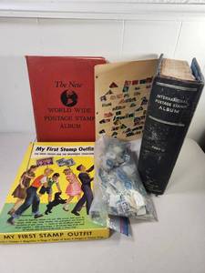 lot 95 image: Huge Postage Stamp Album Collection Lot with International Stamps and References