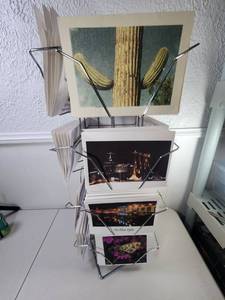 lot 99 image: Greeting Card Display Stand Wire Rack 3-Tier with Cards