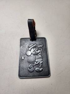 lot 112 image: Disney Mickey Mouse Luggage Tag with Leather Strap