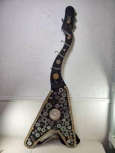 lot 114 image: Steampunk Electric Guitar Assemblage Art Piece