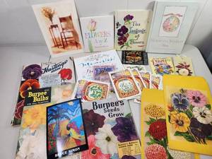 lot 138 image: Flower-Themed Books and Seed Packets Collection Lot