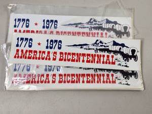 lot 160 image: Americas Bicentennial 1776-1976 Commemorative Stickers