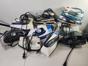 lot 199 image: Lot of Steam Irons with Boards Black & Decker Oreck Dreck