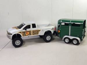 lot 204 image: Bass Pro Shops Plastic Pickup Truck with Horse Trailer 2-Piece Set