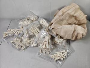 lot 239 image: WHS Alumni Golf Tees Lot Multiple Packs 300 Pieces Wood