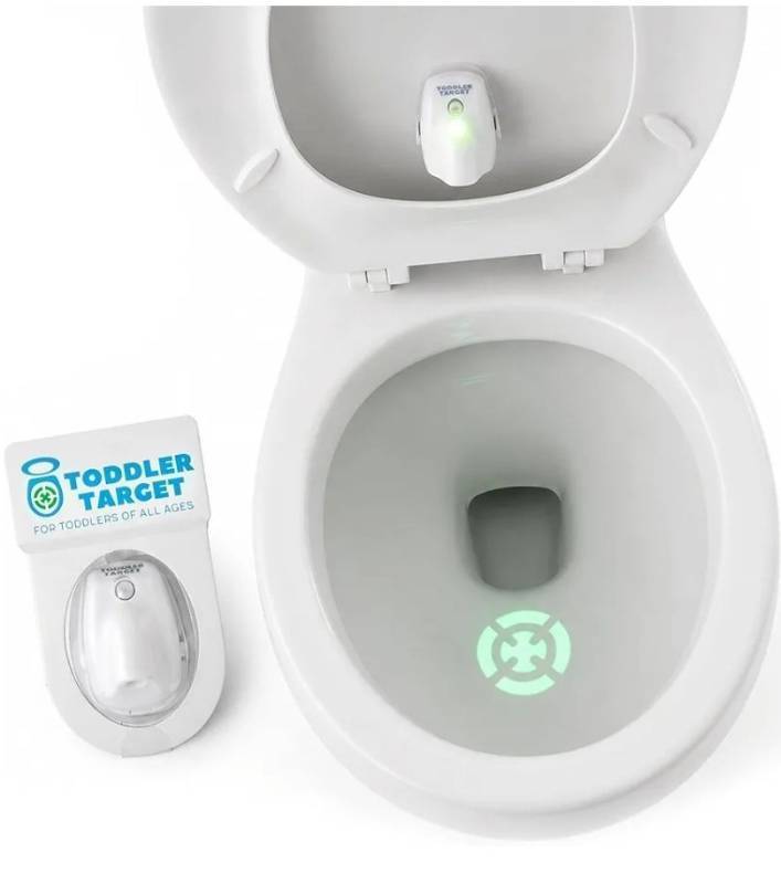 lot 46199 image: Adjustable Potty Toilet Target with Motion Sensor, Bullseye Illumination, and Nightlight, Precision Training - Ideal for Boys Potty Training - Retail $35