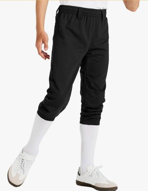 lot 46333 image: 2T3T4T5T to Big Kids Youth Boys Baseball Pants Girls Softball Pants Fast Pitch Tee Ball Practice Pants Pockets, 6years, black - Retail $17