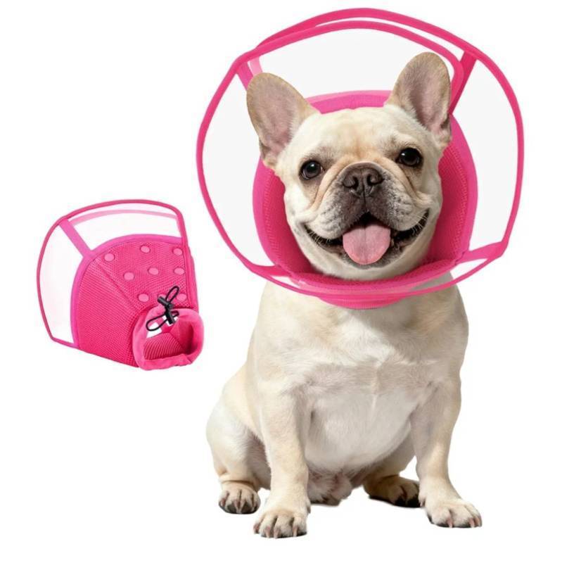 lot 46435 image: Medium Dog Cone Collar After Surgery, Soft Cone for Dogs to Stop Licking, Breathable Pet Recovery Collar Comfy Elizabethan Collars, Adjustable Protective Dog Cones for Medium Dogs, Rose M - Retail $33