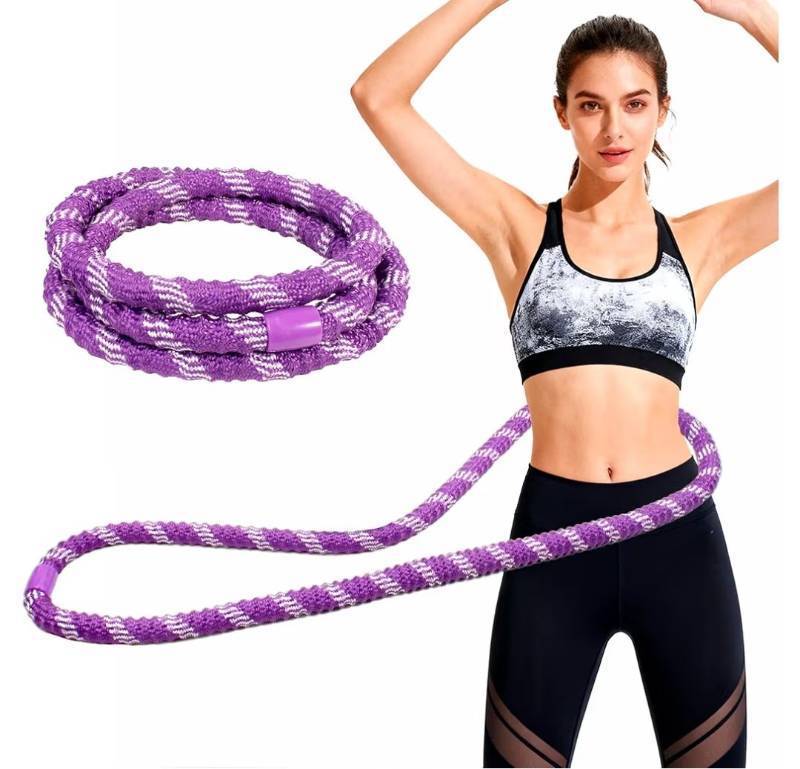 lot 46504 image: Weighted Exercise Hoop��, Adult Soft Tube Weighted Hoop, 3.3LB Foldable Soft Tube Hoop. FABRIC RIPPED. - Retail $27