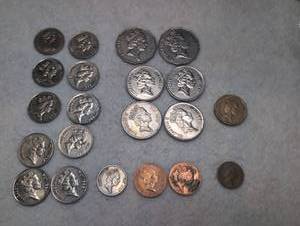 lot 1000 image: Fiji Coin Collection Mixed Lot 1 10 20 50 Cents $1 - 21 ct