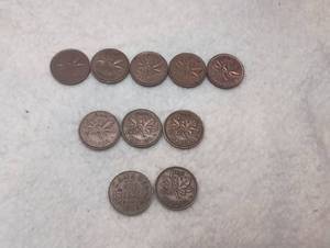 lot 1013 image: Canada 1 Cent Coins -1939-1953 - 10 ct