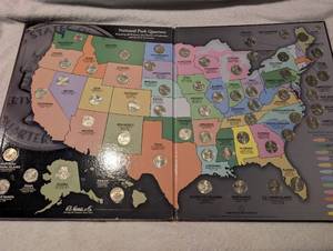 lot 1035 image: National Park Quarters Collection 2010-2021 Collector Set with Display Maps