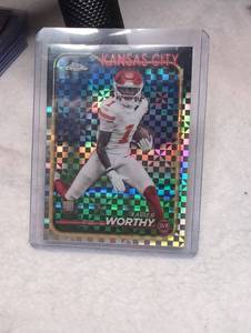 lot 1304 image: Topps Chrome Xavier Worthy Kansas City Chiefs #208 2024 Rookie Card