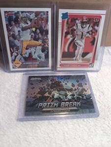 lot 1309 image: JaMarr Chase Football Trading Cards - 3 ct