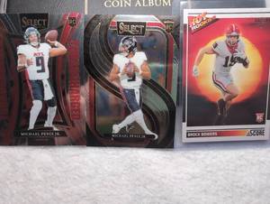 lot 1310 image: Panini Select Football 2024 Michael Penix Jr. Rookie Card  Brock Bowers -&nbsp 3 Ct