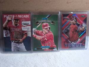 lot 1503 image: Mike Trout Baseball Cards Player of Decade Diamond Kings Topps - 3 ct