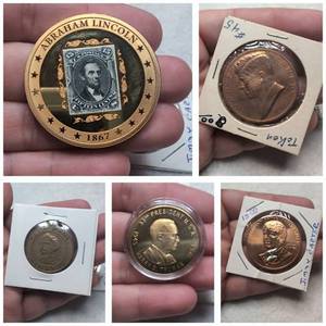lot 1022 image: Presidential Commemorative Coins and Medal - 5 ct