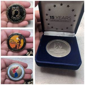 lot 1032 image: Military Commemorative Medals Lot Korean War Veteran 15 Years - 4 ct