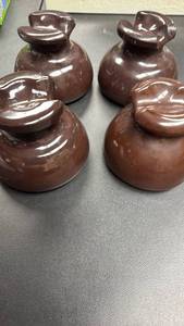 lot 117 image: Vintage Brown Glazed Ceramic Electrical Insulators Lot of 4