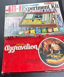 lot 149 image: Science Fair 40 in 1 Electro-magnetic Experiment Kit and Deluxe Aggravation Board Game Lot