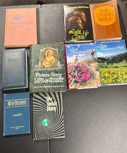 lot 210 image: Lot of 9 Religious Books Including Living Bible, Daily Guideposts, Picture-Story Life of Christ