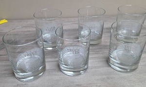 lot 403 image: Chevy Truck Sales Honor Club Etched Glass Rocks Glasses Set of 6