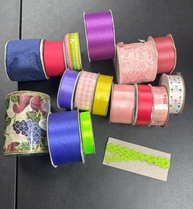 lot 304 image: Decorative Ribbon Spool Rolls Mixed Colors Patterns