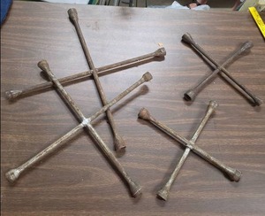 lot 954 image: Lot of 4, Four-Way Lug Wrenches, 2 large,  2 small