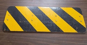 lot 967 image: Yellow and Black Striped Warning Safety Sign 36 inches - wall mountable