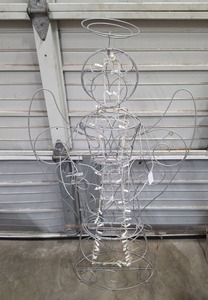 lot 518 image: Wire Angel Figure with Lights Decoration 52 inches Tall