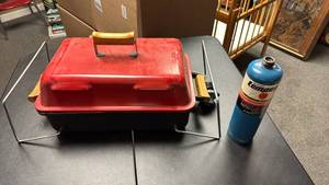 lot 772 image: Portable Charcoal Grill  with Propane Fuel Canister