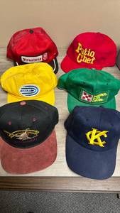 lot 706 image: Lot of 6 Branded Baseball Caps -Firestone, Learjet, Patio Chef, KC