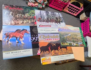 lot 160 image: Budweiser Clydesdales Calendars 1996 1997 1998 1999 and special edition